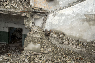 Damaged wall of old building