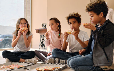 Group of people eating food