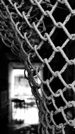 Close-up of rusty chainlink fence