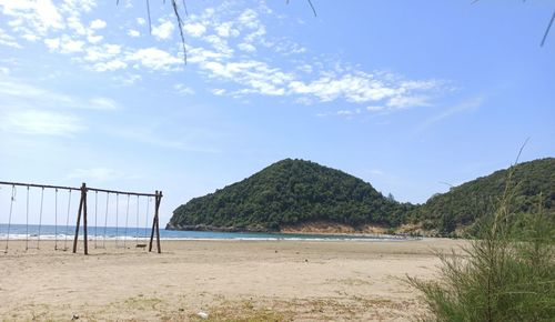 Scenic view of beach against sky