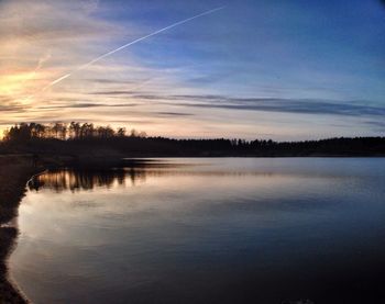 Reflection of trees in lake