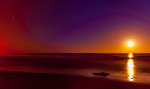 Scenic view of sea against sky at sunset