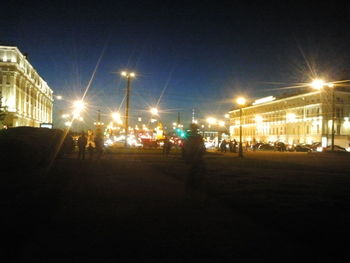 Street light in city at night