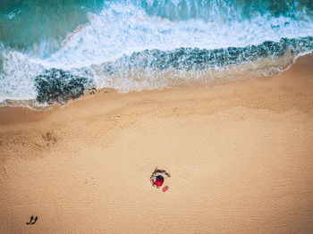 View of people on beach