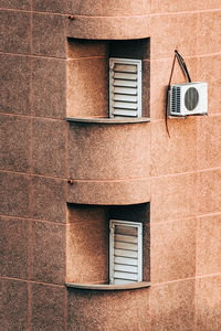 Low angle view of building on wall