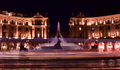 View of fountain at night