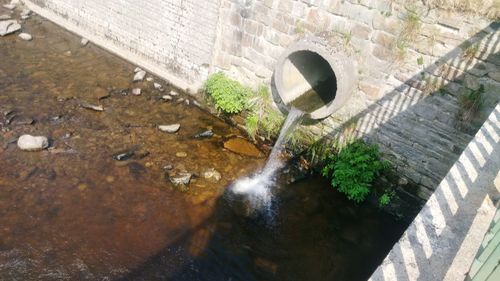 High angle view of fountain