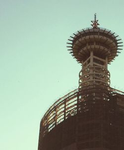 Low angle view of tower against clear sky