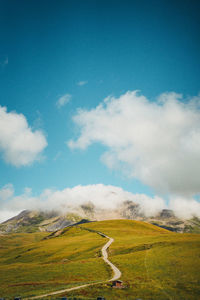 Sunny landscape with a huge valley