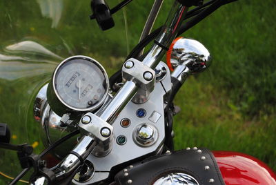 Close-up of motorcycle 