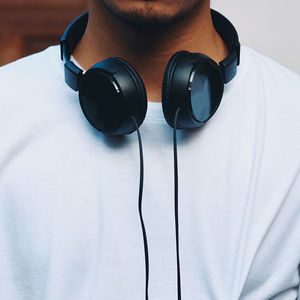 Close-up of camera on table