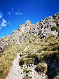 Low angle view of mountain against sky