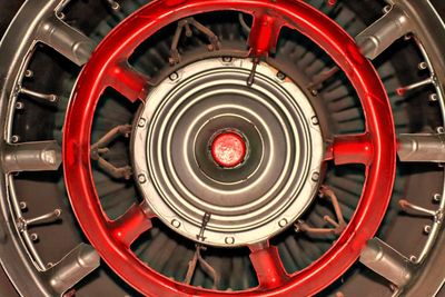 Close-up of red wheel