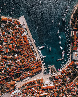 High angle view of buildings in city