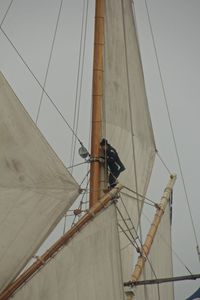 Low angle view of person against sky