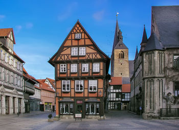 Square in quedlinburg city center, germany