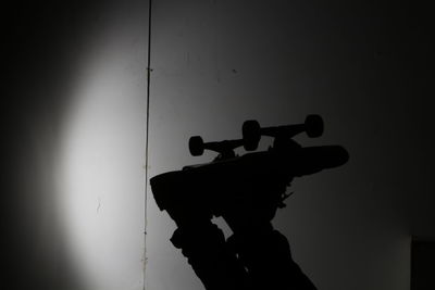 Close-up of silhouette lamp