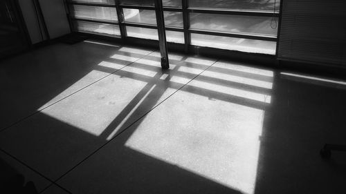 Sunlight falling on tiled floor