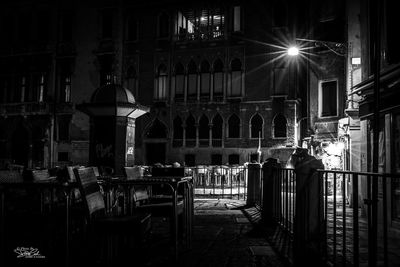 Illuminated built structure at night