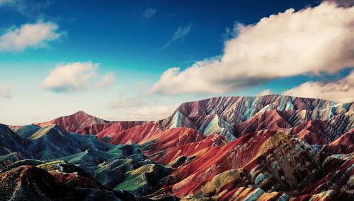 Scenic view of mountains against sky