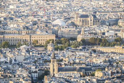 Aerial view of the center of paris