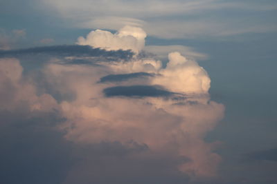 Low angle view of clouds in sky during sunset