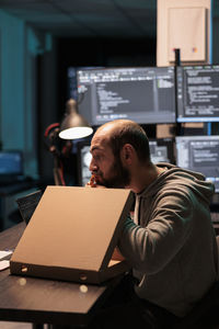 Business colleagues working at desk in office