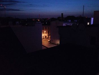 View of illuminated city at night