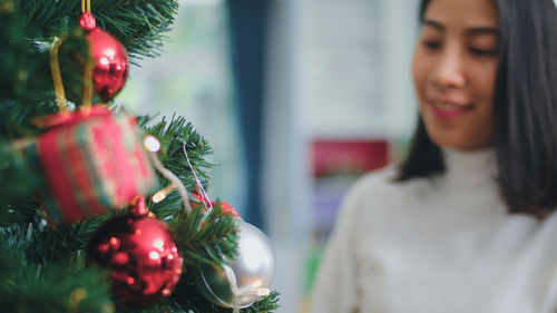 Close-up of christmas tree