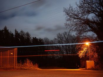 View of road at night