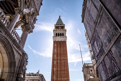 Low angle view of buildings against sky