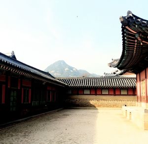 View of building with mountain in background