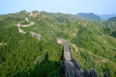 High angle view of mountain road