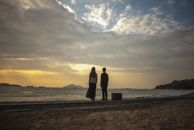 Scenic view of sea at sunset