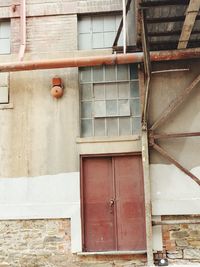 Low angle view of window on building