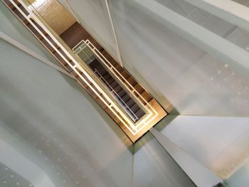 High angle view of escalator in building