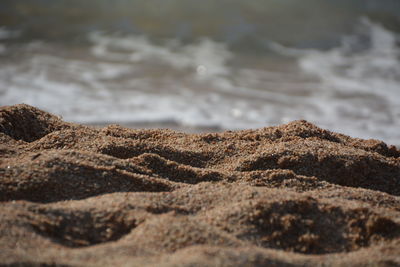 Close-up of sand on beach