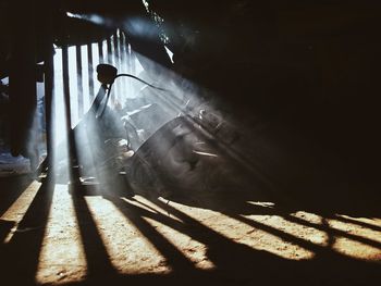 Silhouette man on floor