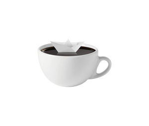 Close-up of coffee cup against white background