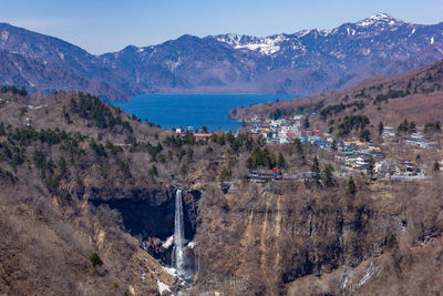 Panoramic view of landscape and mountains against sky