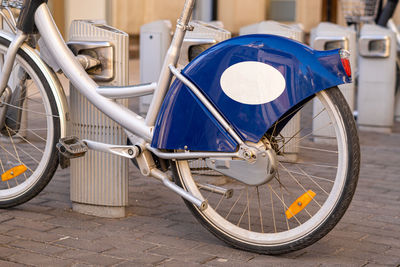 High angle view of bicycle on street