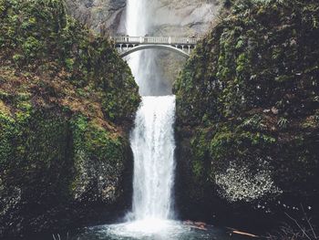 Scenic view of waterfall in forest