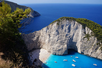 High angle view of sea against sky