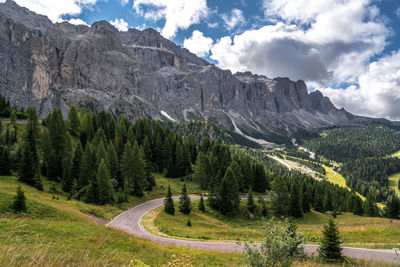 Panoramic view of landscape and mountains against sky