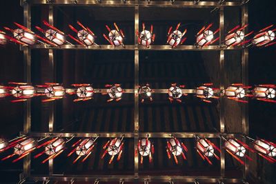 Close-up of illuminated lanterns