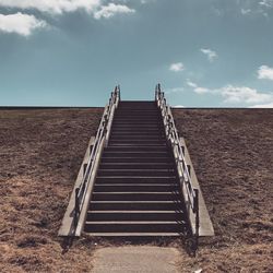 Stairs over the sea defence at dymchurch, uk