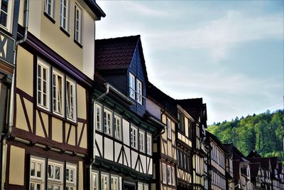 Low angle view of buildings against sky