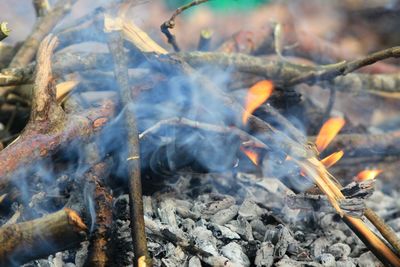 Close-up of bonfire