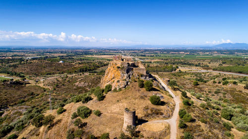 High angle view of landscape against sky