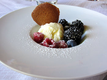 Close-up of ice cream in plate